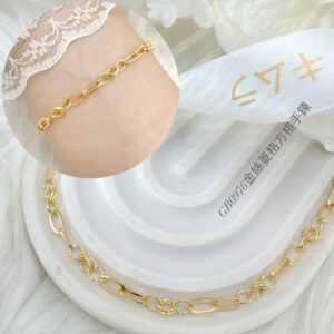 金絲菱格方格手鍊