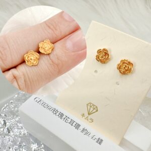 玫瑰花耳環
