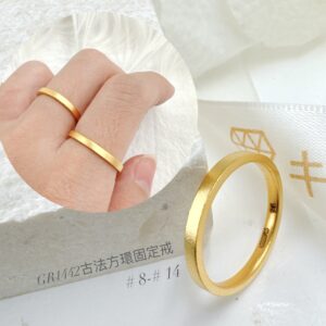 古法方環固定戒