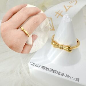 雙緞帶蝶結戒