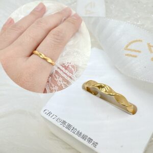 亮面拉絲緞帶戒