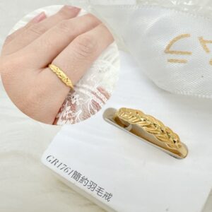 簡約羽毛戒