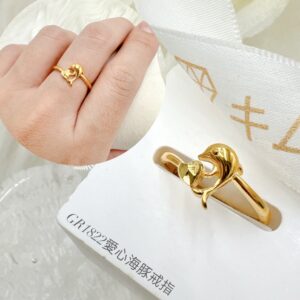 愛心海豚戒指