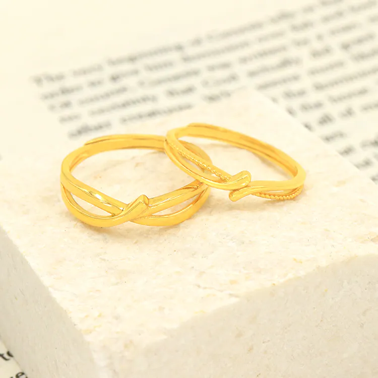 結婚對戒推薦 黃金交叉設計象徵攜手一生