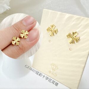 炫彩十字花耳環