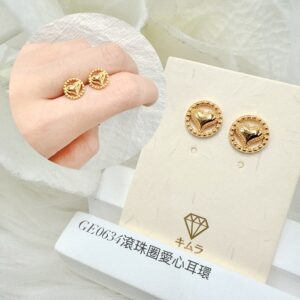 滾珠圈愛心耳環