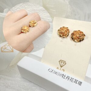 牡丹花耳環