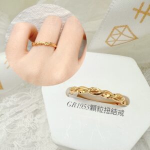 顆粒扭結戒