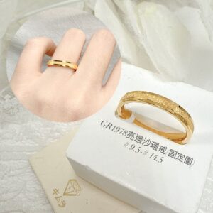 亮邊沙環戒(固定圍)