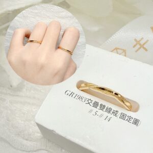 交疊雙線戒(固定圍)