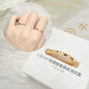 滾邊蜂巢線戒(固定圍)