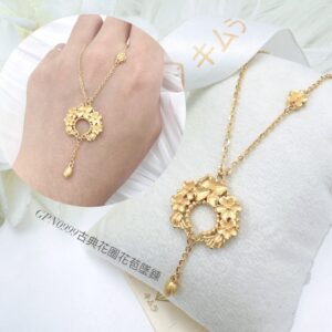 古典花圈花苞墜鍊