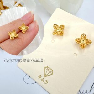 線條窗花耳環