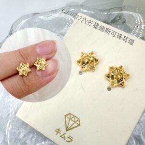 六芒星迪斯可珠耳環
