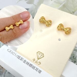 炫彩金絲蝶結耳環
