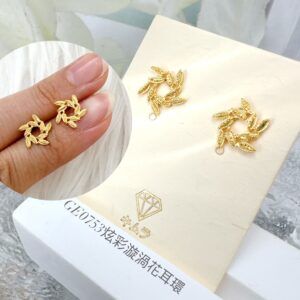 炫彩漩渦花耳環