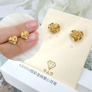 炫彩金絲愛心耳環