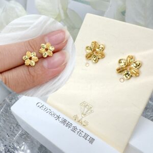 水滴碎金花耳環
