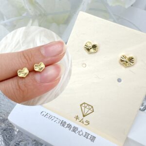 稜角愛心耳環