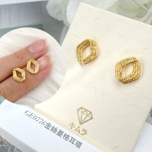 金絲菱格耳環