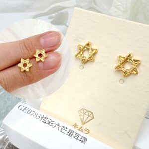 炫彩六芒星耳環
