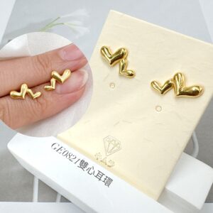 雙心耳環