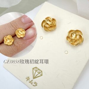 玫瑰初綻耳環